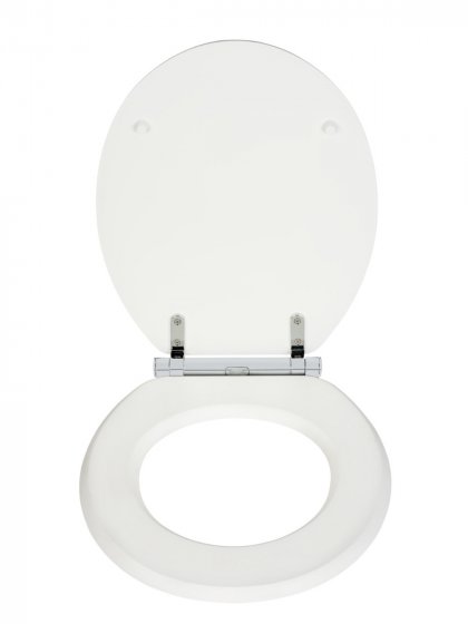 WC-Sitz Mod. Morra Weiß Matt, Universalform, aus massivem MDF mehrfach lackiert