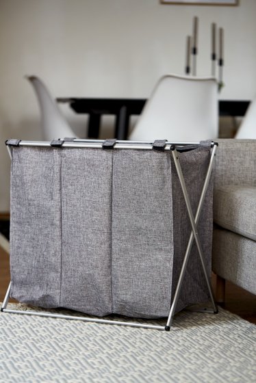 Wäschesammler Mod. Trio Grau meliert, Wäschekorb, 130 l