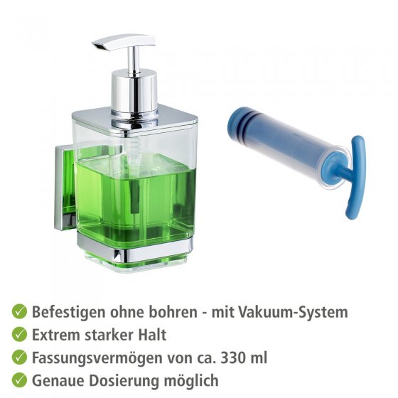 Vacuum-Loc® Seifenspender Mod. Quadro Edelstahl, Befestigen ohne bohren