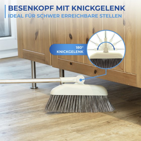 180° drehbare Eck-Kehrgarnitur Mod. Flexi, mit Gummilippe und drehbarem Besen-Kopf 