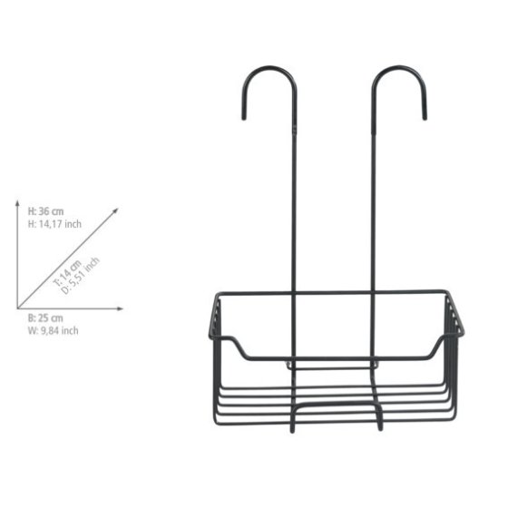 Thermostat-Dusch-Caddy Mod. Milo Schwarz matt Edelstahl, rostfrei 