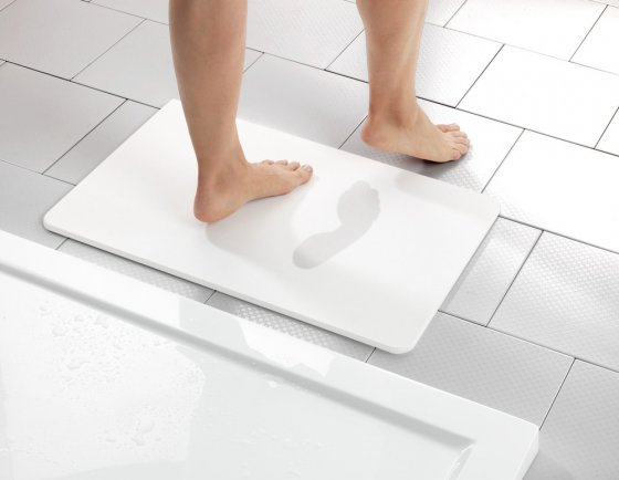 Badematte Mod. Simi Weiß, Badvorleger, Badmatte