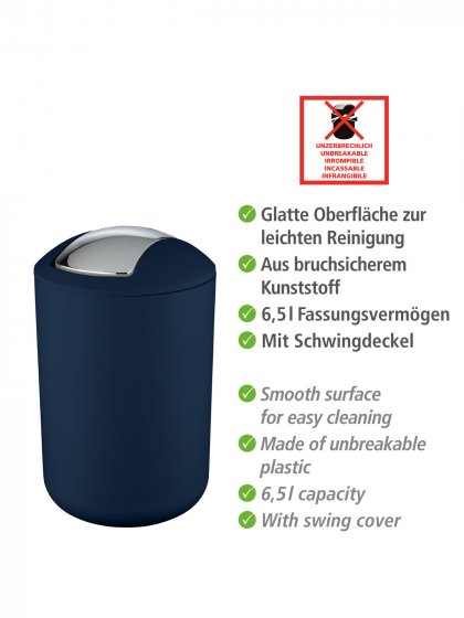 Schwingdeckeleimer Mod. Brasil Dunkelblau L, 6,5 Liter 