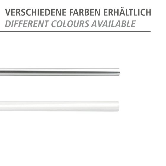 Teleskop-Duschstange Weiß Ø 2 cm, 110 - 185 cm, aus rostfreiem Aluminium 
