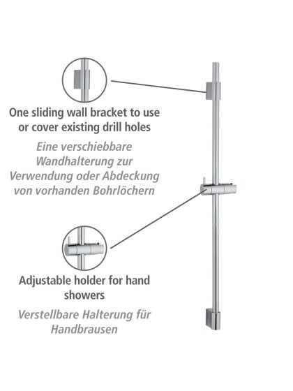 Duschstange Mod. Classic Chrom 90 cm, Länge Stange: 90 cm 