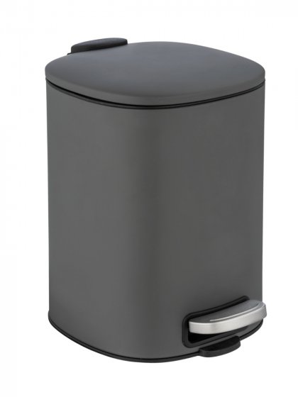 Treteimer Mod. Alassio, Grau 5 L, mit Easy-Close Absenkautomatik