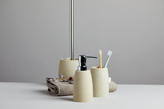 WC-Garnitur Mod. Goa Beige, in Naturstein-Optik