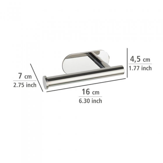 Turbo-Loc® Toilettenpapierhalter Mod. Orea Shine o. Deckel, Befestigen ohne bohren