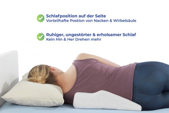 Seitenschläfer Keilkissen Schulterwohl, viskoelastisches Kopfkissen 