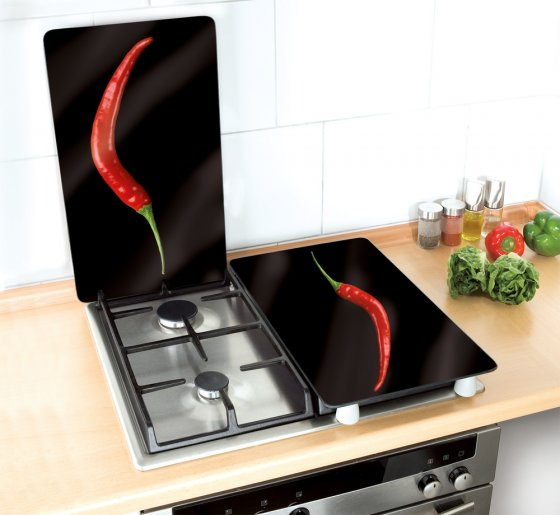 Herdabdeckplatten Universal Hot Peperoni 2er Set, für alle Herdarten