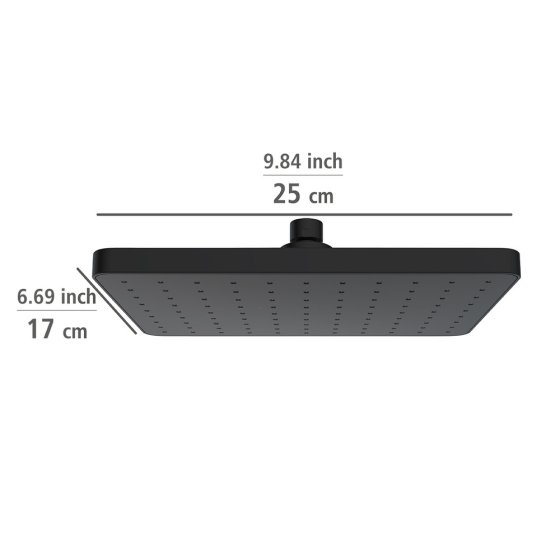 Regenduschkopf Automatic Cleaning Schwarz, 25 x 17 cm 