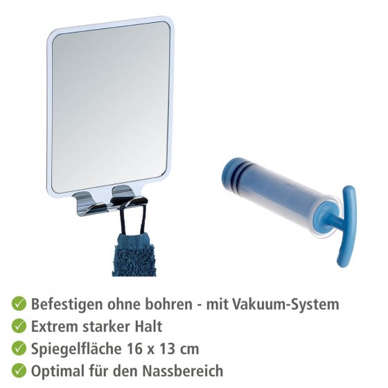 Vacuum-Loc® Antibeschlagspiegel Mod. Quadro, Befestigen ohne bohren 