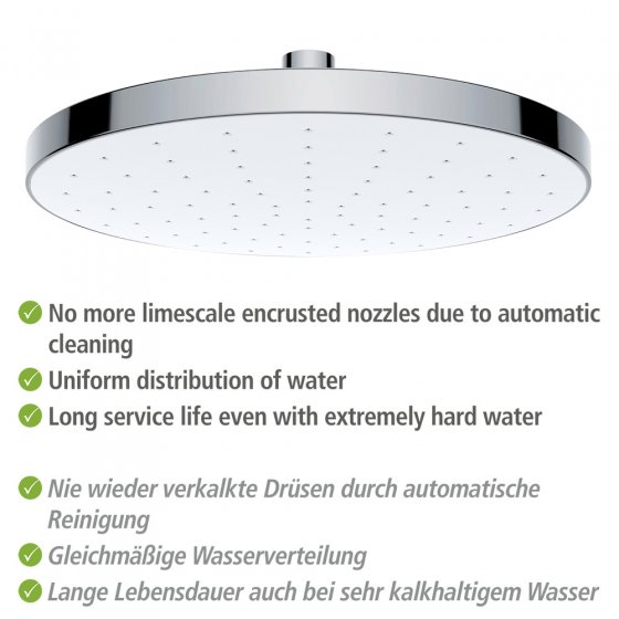 Regenduschkopf Automatic Cleaning Ø 22,5 cm, Anti-Kalk Universal-Kopfbrause 