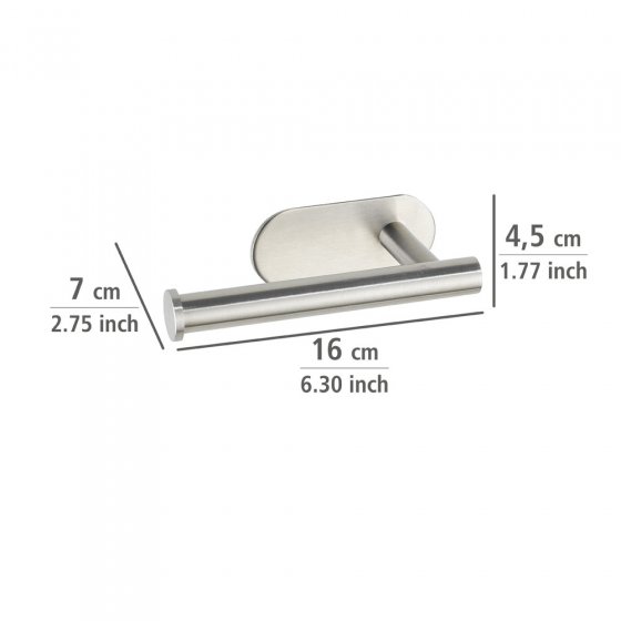Turbo-Loc® Toilettenpapierhalter Mod. Orea Matt o. Deckel, Befestigen ohne bohren 