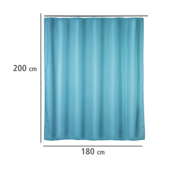 Anti-Schimmel Duschvorhang Uni Light Blue, Textil (Polyester), 180 x 200 cm, waschbar 