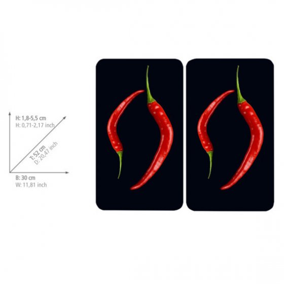 Herdabdeckplatte Universal Mod. Peperoni Duo 2er Set, für alle Herdarten