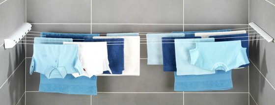Wand-Wäscheleinen, stufenlos ausziehbar