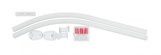 Rundduschstange Weiß, 80 x 80 / 90 x 90 cm 