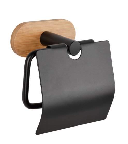 Turbo-Loc® Toilettenpapierhalter Mod. Orea Bamboo mit Deckel, mit Deckel 