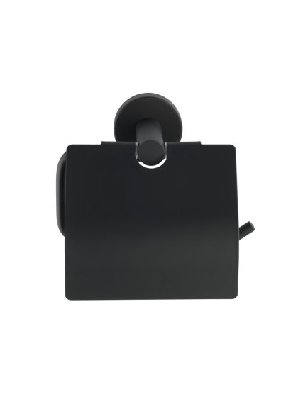 Toilettenpapierhalter Edelstahl Mod. Bosio Black matt mit Deckel, rostfrei 