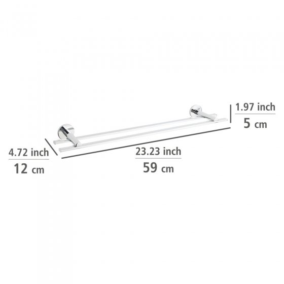UV-Loc® Badetuchstange Duo Mod. Isera 60 cm, Befestigen ohne Bohren mit innovativem Klebesystem