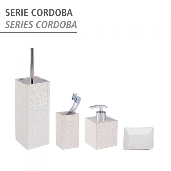 WC-Garnitur Mod. Cordoba Weiß Keramik, mit spanischen Ornamenten