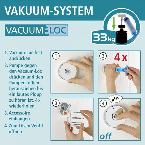 Vacuum-Loc® Eckregal Mod. Bari 2 Etagen, Befestigen ohne bohren 