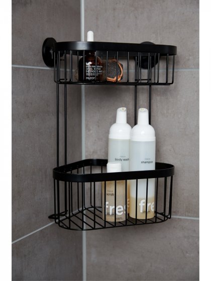 Eckregal 2 Etagen Classic Plus Black, mit hochwertigem Rostschutz