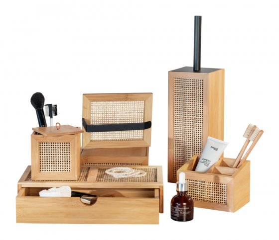WC-Garnitur Mod. Allegre, aus Bambus und Rattan 