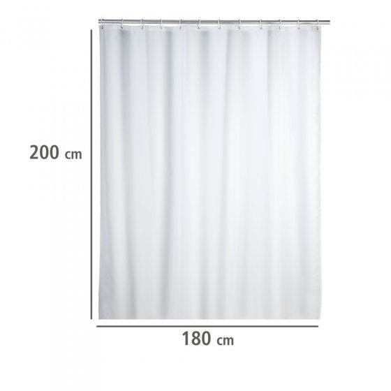 Anti-Schimmel Duschvorhang Uni White, 180 x 200 cm, Textil (Polyester), 180 x 200 cm, waschbar 