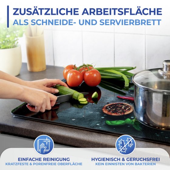 Multi-Platte Mod. Rosmarin, Spritzschutz, Herdblende, Schneidbrett 