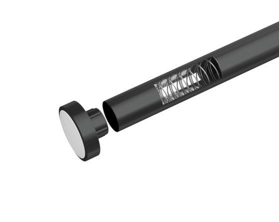 Teleskop-Duschstange Mod. Luz 70-115 cm, Schwarz, ausziehbar, aus rostfreiem Aluminium 