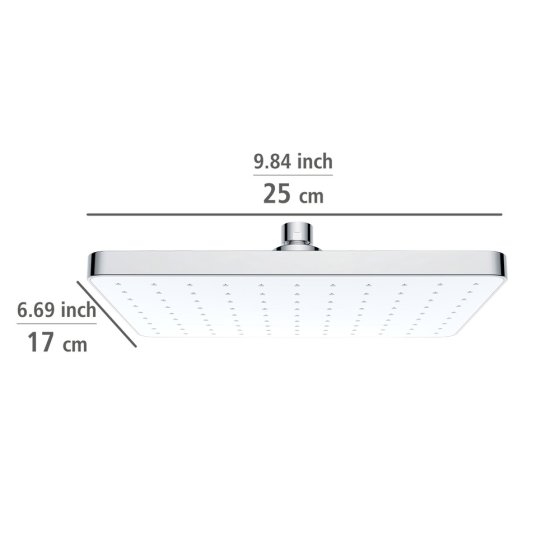 Regenduschkopf Automatic Cleaning 25 x 17 cm, mit automatischem Reinigungssystem 