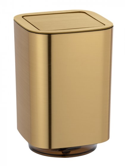 Schwingdeckeleimer Mod. Auron Gold, Kosmetikeimer mit Schwingdeckel, 5,5 l 