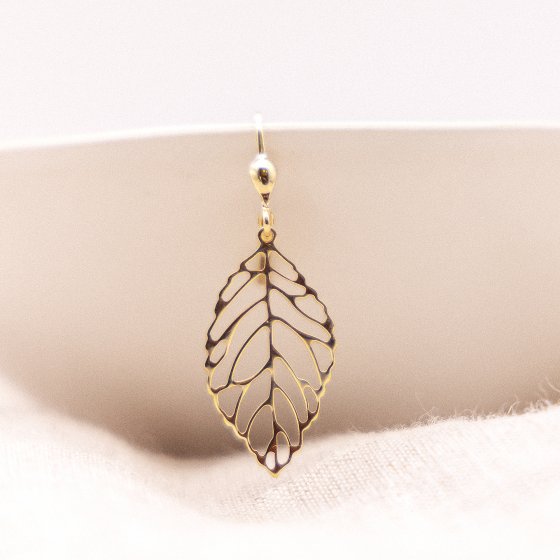 Ohrhänger 333 Gold Blattmotiv 42mm lang 