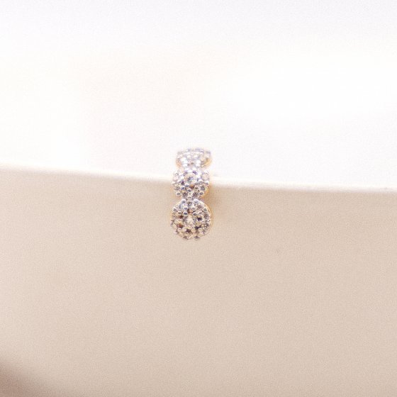 Ohrringe Gold 585 mit 60x Zirkonia weiß 