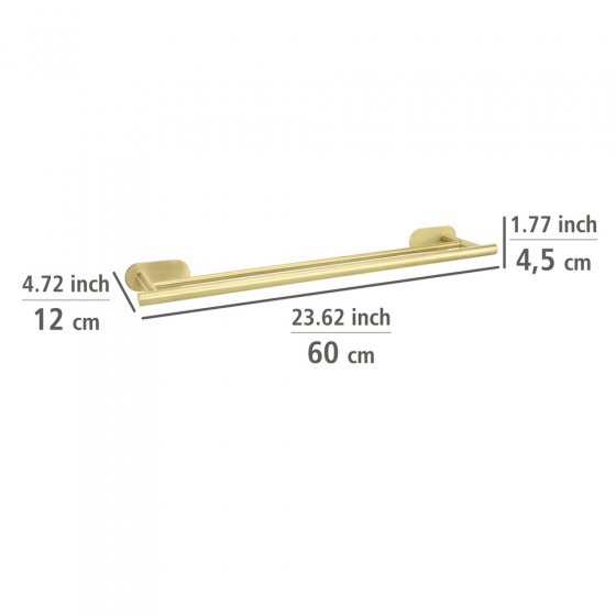 Turbo-Loc® Badetuchstange Duo Mod. Orea Gold, 60 cm, Befestigen ohne bohren 