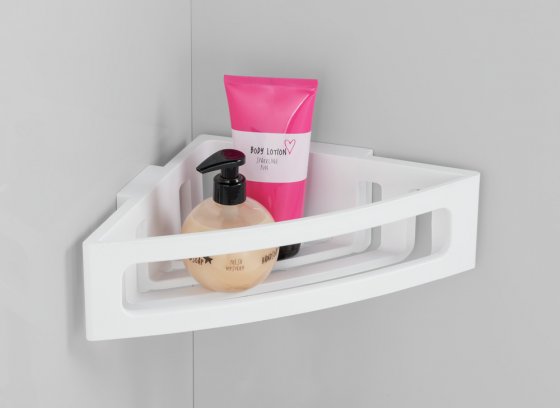 Turbo-Loc® Eckablage Mod. Bralia, Weiß, befestigen ohne bohren