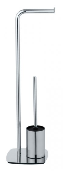 Stand WC-Garnitur Mod. Iria, chrom, mit WC-Papierrollenhalter und WC-Bürste 