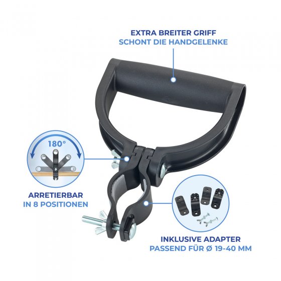 Universal-Griff ergonomisch 180°, 2er Set, in 8 Positionen arretierbar 