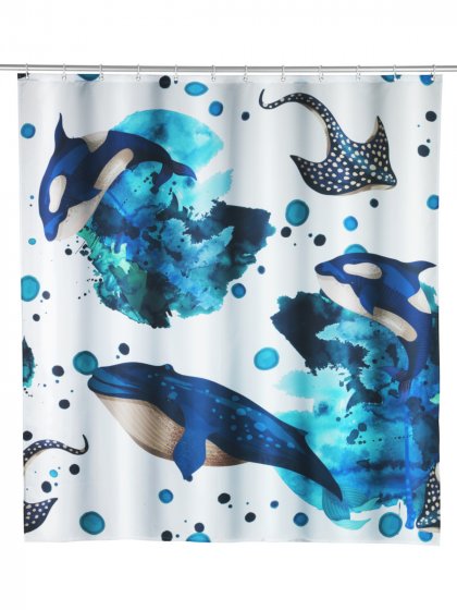 Duschvorhang Mod. Aquaris, 180 x 200 cm, Textil (100 % recyceltes Polyester)