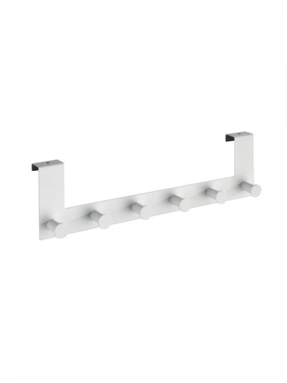 Türgarderobe Mod. Celano Weiß, 6 Haken, für Türfalzstärken bis 2 cm 