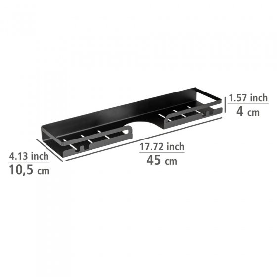 Turbo-Loc® Duschstangencaddy Mod. Altarella L, Schwarz, aus Edelstahl 