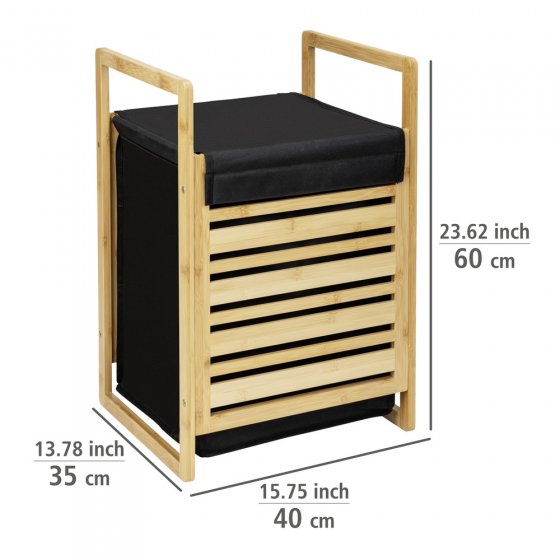 Wäschetruhe Mod. Ecori, FSC®-zertifizierter Bambus, recyceltes Polyester 