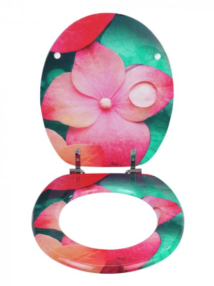 WC-Sitz MDF Mod. Flower, foliert und feuchtigkeitsresistent 