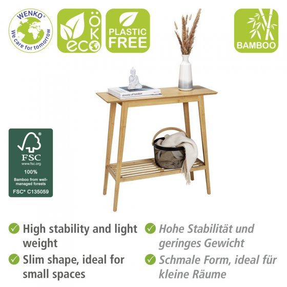 Konsolentisch Mod. Kona, aus FSC®-zertifiziertem Bambus