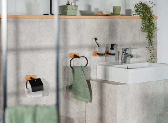 Turbo-Loc® Seifenspender Mod. Orea Bamboo, Befestigen ohne bohren 