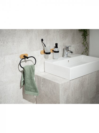 Turbo-Loc® Handtuchring Mod. Orea Bamboo, Befestigen ohne bohren