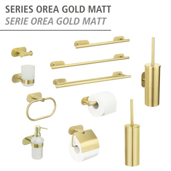 Turbo-Loc® Badetuchstange Uno Mod. Orea Gold, 60 cm, Befestigen ohne bohren 