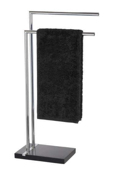 Handtuchständer Mod. Noble Black mit 2 Armen, aus verchromtem Stahl